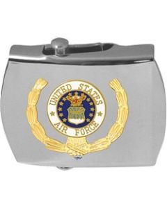 15776-CB - U.S. Air Force Wreath Insignia - Chrome Plated Buckle (choose color of belt)
