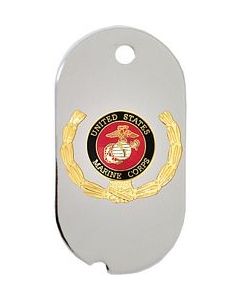 15779-DTN - United States Marine Corps Insignia with Wreath Dog Tag Key Ring