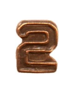 2522.2 - Bronze Numeral - 2 for Ribbon Bars, Mini Medals, and Full Size Medals