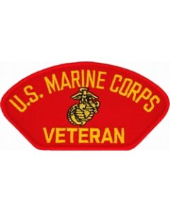 FLB1375 - US Marine Corps Veteran Insignia Red Patch