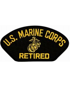 FLB1376 - US Marine Corps Retired Insignia Black Patch
