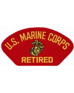 FLB1377 - US Marine Corps Retired Insignia Red Patch