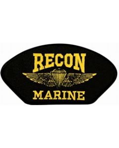 FLB1392 - US Marine Recon Insignia Black Patch