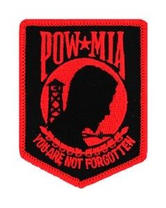 FLB1403 - POW/MIA (Black Background/Red) Small Patch
