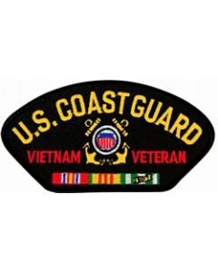 FLB1447 - US Coast Guard Vietnam Veteran Insignia with Ribbons Black Patch