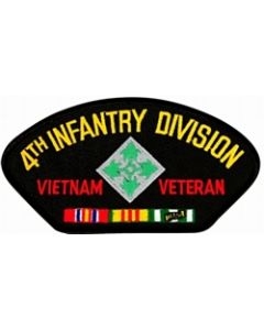 FLB1449 - 4th Infantry Division Vietnam Veteran with Ribbons Black Patch