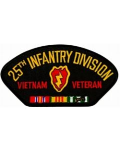 FLB1451 - 25th Infantry Division Vietnam Veteran with Ribbons Black Patch