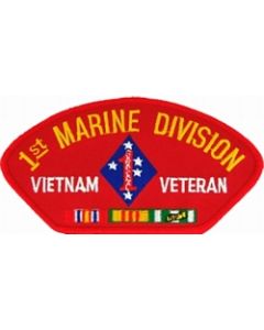 FLB1457 - 1st Marine Division Vietnam Veteran with Ribbons Red Patch