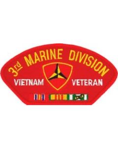 FLB1458 - 3rd  Marine Division Vietnam Veteran with Ribbons Red Patch