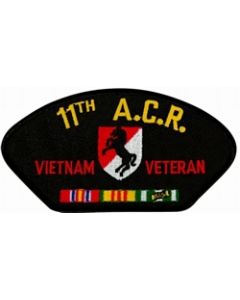 FLB1460 - 11th Armored Cavalry Regiment Vietnam Veteran with Ribbons Black Patch
