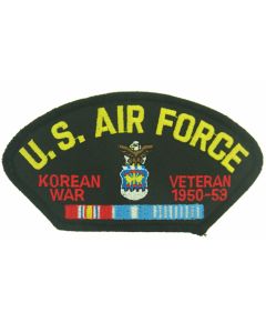 FLB1500 - US Air Force Korean War Veteran with Ribbons Emblem Black Patch