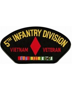 FLB1521 - 5th Infantry Division Veitnam Veteran with Ribbon Black Patch