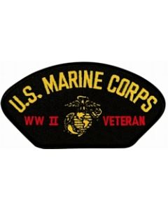 FLB1564 - US Marine Corps WWII Veteran Insignia Black Patch