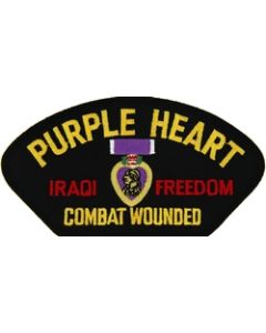 FLB1645 - Purple Heart Iraq Combat Wounded Black Patch