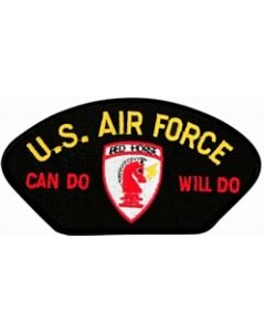 FLB1658 - US Air Force Can Do Will Do Civil Engineer Red Horse Insignia Black Patch
