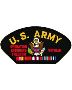 FLB1698 - United States Army Afganistan Veteran Insignia with Ribbon Black Patch