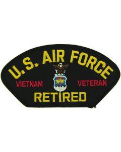FLB1824 - US Air Force Vietnam Veteran Retired Emblem Black Patch