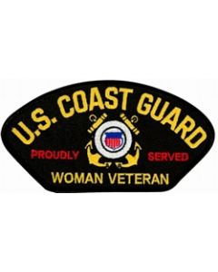 FLB1839 - US Coast Guard Proudly Served Woman Veteran Insignia Black Patch
