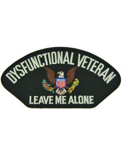 FLB1953 - Dysfunctional Veteran Black Patch w/ Silver Lettering