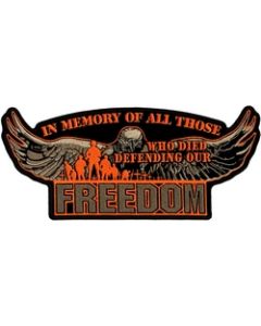 FLC1920 - Defending Our Freedom Back Patch (5 X 2 inch)