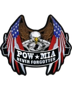 FLC1924 - POW/MIA Never Forgotten Eagle Back Patch (5 inch)