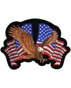 FLG1866 - 2 FLags w/ Eagle Back Patch