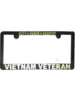 LPF9 - Vietnam Veteran License Plate Frame. Gold Lettering
