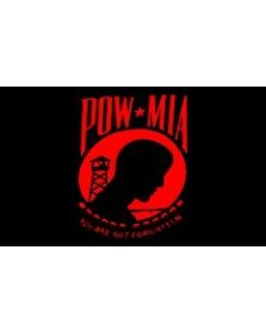 PCF38 - Red POW/MIA Screen Printed Flag 3' x 5'