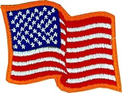 US Flag Wavy 3.75 x 3 (sew on) - 091401