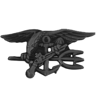US Navy Seal Insignia Badge - BLACK - 40064BK (2 3/4 inch)