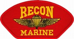 US Marine Recon Insignia Red Patch - FLB1390 (4 inch)