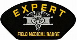 Expert Field Medical Badge Black Patch - FLB1405 (5 1/4 inch)