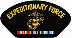 US Marine Corps Expeditionary Force with Ribbons Black Patch - FLB1426 (4 inch)