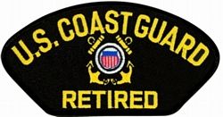 US Coast Guard Retired Insignia Black Patch - FLB1431 (4 inch)