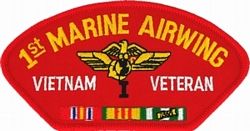 1st Marine Airwing Vietnam Veteran with Ribbons Red Patch - FLB1481 (4 inch)
