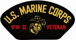 US Marine Corps WWII Veteran Insignia Black Patch - FLB1564 (4 inch)
