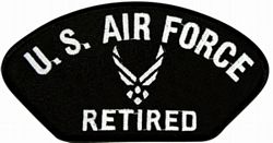 US Air Force Retired Symbol Black Patch - FLB1630 (4 inch)