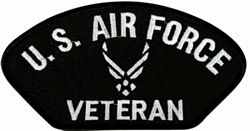 US Air Force Veteran Symbol Black Patch - FLB1631 (4 inch)
