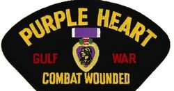 Purple Heart Gulf War Combat Wounded Black Patch - FLB1644 (4 inch)