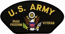 United States Army Iraq Veteran Insignia Black Patch - FLB1646 (5 1/4 inch)