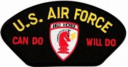 US Air Force Can Do Will Do Civil Engineer Red Horse Insignia Black Patch - FLB1658 (4 inch)