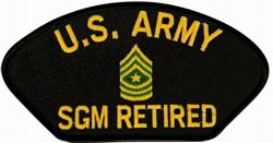 United States Army Sergeant Major (1SGM) Retired Black Patch - FLB1722 (5 1/4 inch)