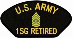 United States Army First Sergeant (1SGT)Retired Black Patch - FLB1723 (5 1/4 inch)