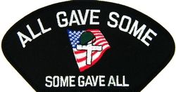 All Gave Some Some Gave All with Memorial Flag Black Patch - FLB1752 (4 inch)