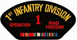 1st Infnatry Division Operation Iraqi Freedom with Ribbon Black Patch - FLB1754 (4 inch)