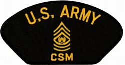 United States Army Command Sergeant Major (CSM) Black Patch - FLB1762 (5 1/4 inch)