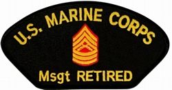 Marine Corps Master Sergeant (MSgt / E-8) Retired Black Patch - FLB1785 (4 inch)