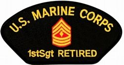 Marine Corps First Sergeant (1stSgt / E-8) Retired Black Patch - FLB1786 (4 inch)