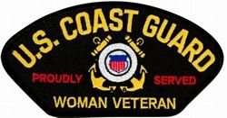 US Coast Guard Proudly Served Woman Veteran Insignia Black Patch - FLB1839 (4 inch)