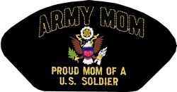 Army Mom - Proud Mom of a US Soldier Black Patch - FLB1874 (5 3/8 inch)
